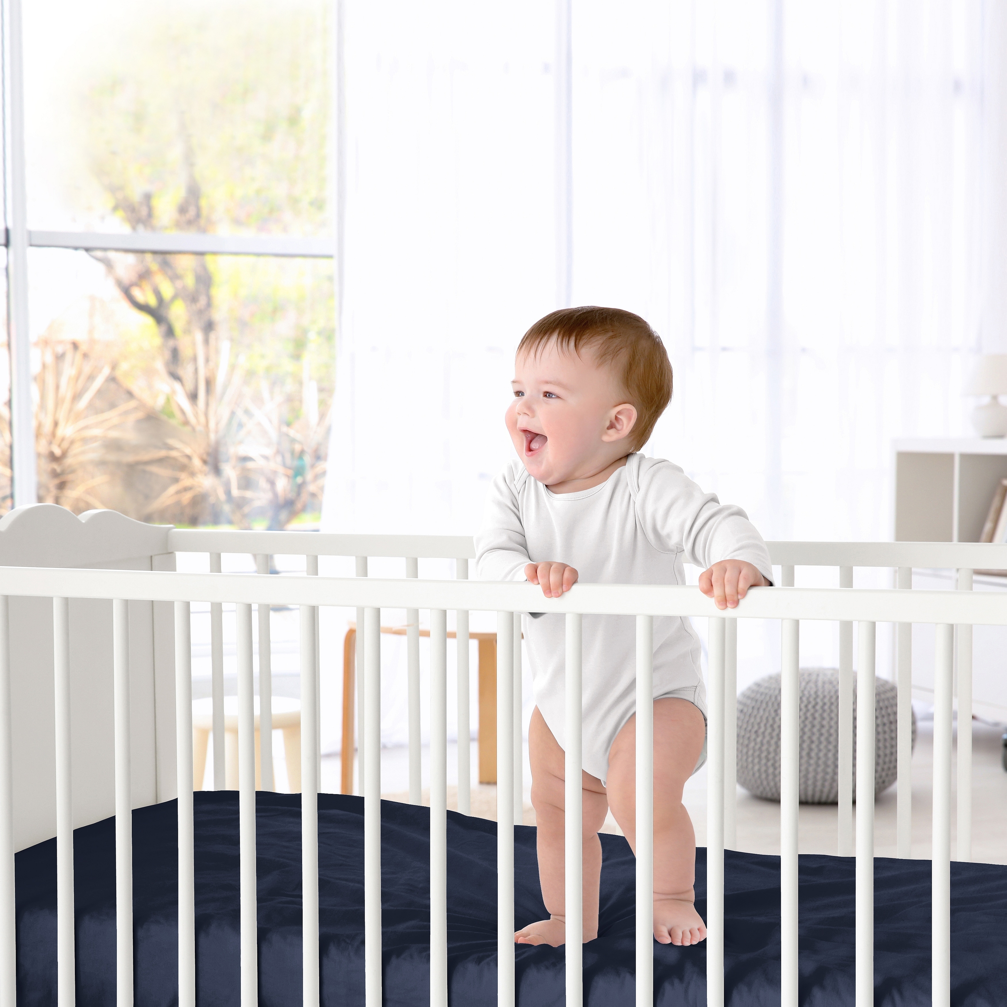 Navy and hotsell mint crib bedding
