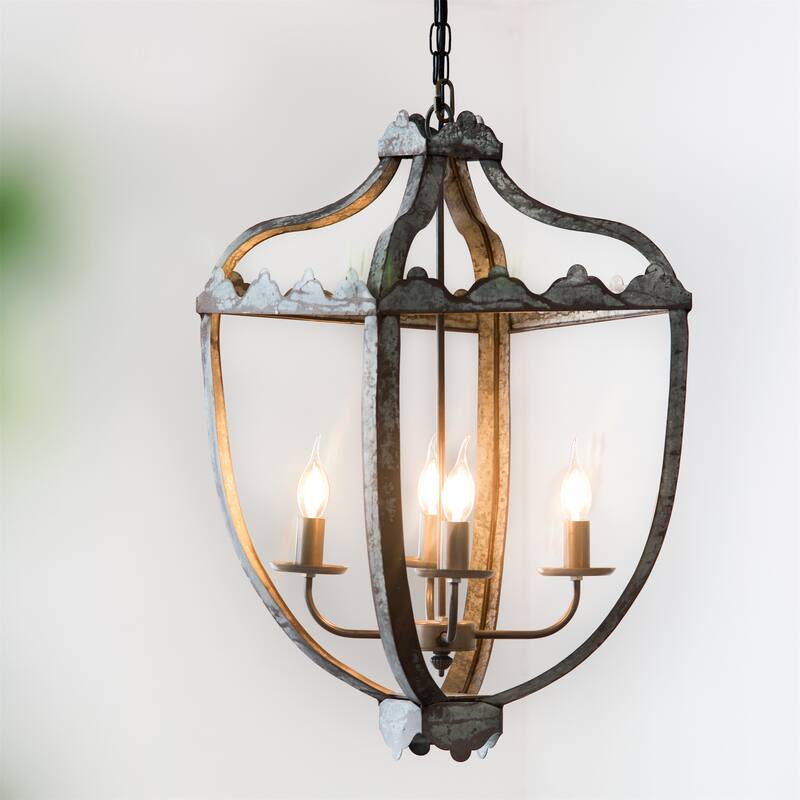4 Light Metal Chandelier (Bulb Not Included)