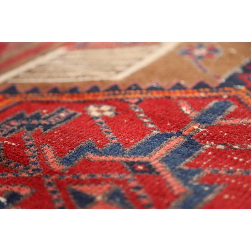 Tribal Ardebil Persian Vintage Runner Rug Hand-Knotted Wool Carpet - 3'4"x 11'1"