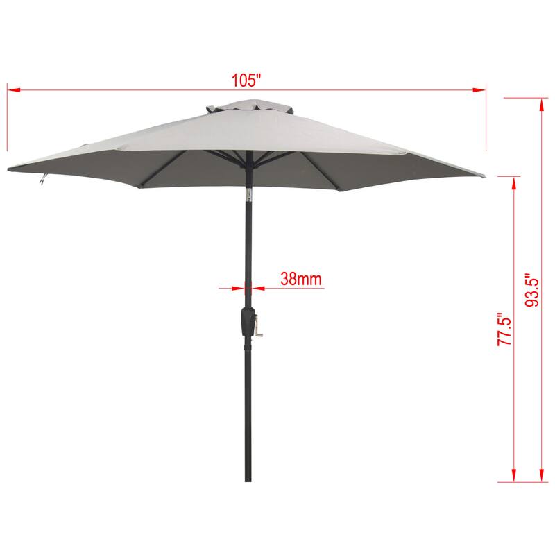 9 ft Powder Coated Aluminum Market Outdoor Patio Umbrella