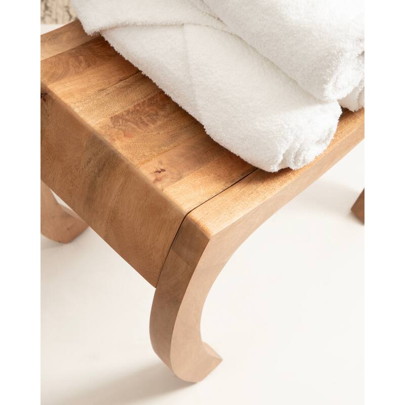 Kate and Laurel Loviisa Wood Ottoman and Vanity Stool