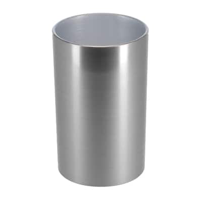 Brushed Aluminum Bath Tumbler Cup Holder or Toothbrush Holder NOUMEA - Silver - 12 Fl oz