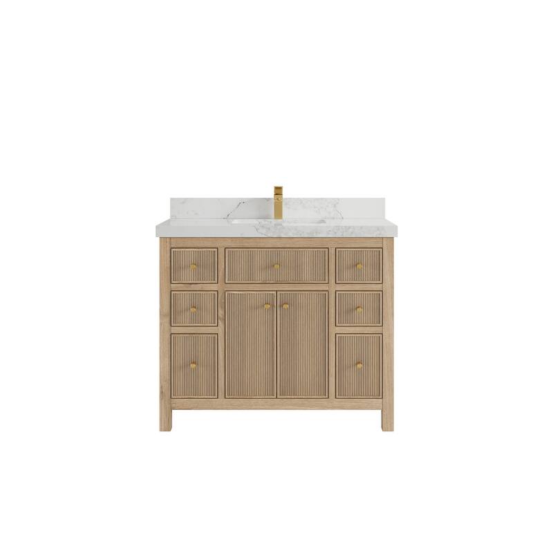 Willow Collections 42 in. W x 22 in. D Sonoma Teak Single Sink Bathroom Vanity with Countertop