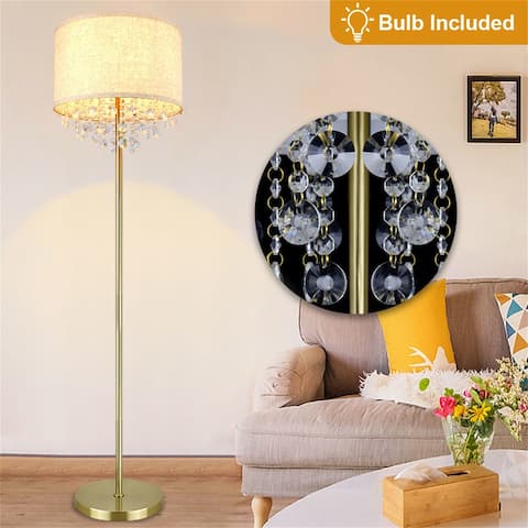 LED Crystal Standing Floor Lamp