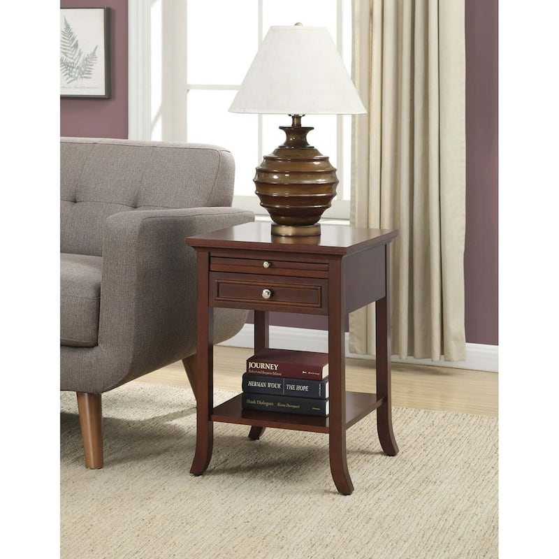 Classic Charm End Table with Drawer - Living Room Accent Table, Storage Side Table, 18x24x18 - 24