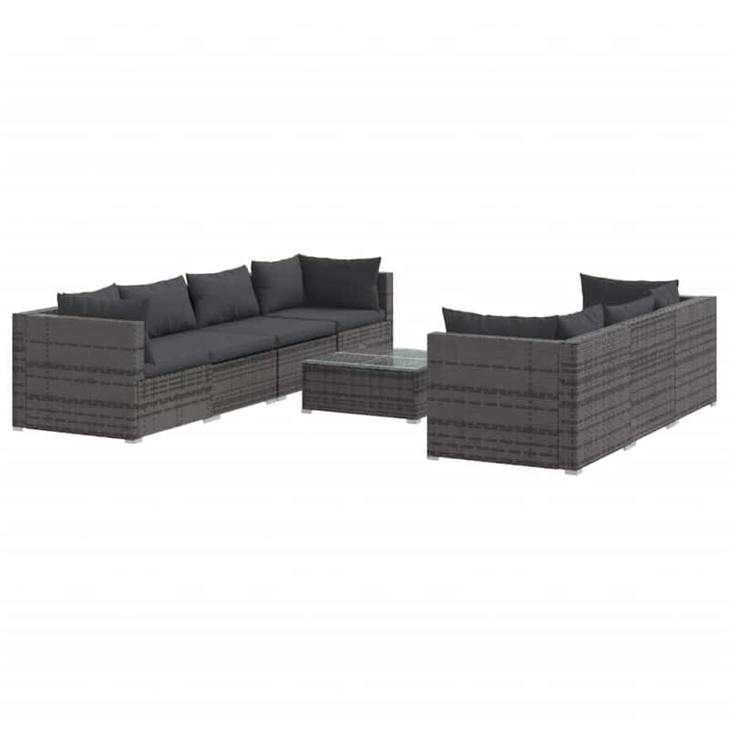 vidaXL Patio Lounge Set Outdoor Sectional Sofa Set Table Garden Poly Rattan