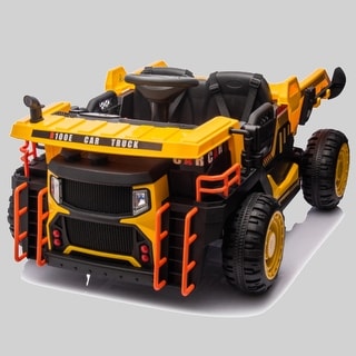 24V Electric Ride On Car for Kids, 2-Seat with Remote Control, Music, Bluetooth, Electric Rear Dump, 3.11-4.97 MPH Speed