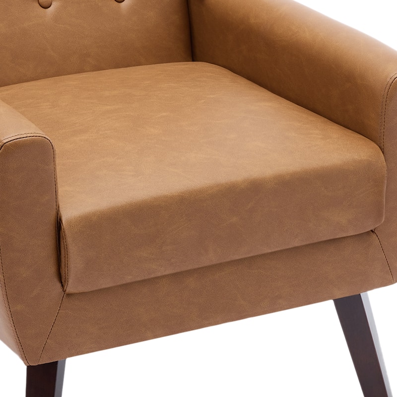 PU Leather Accent Chair Living Room Upholstered Armchair