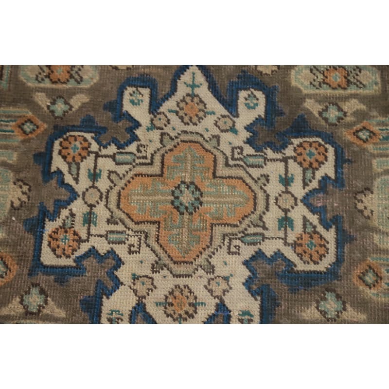 Hand Knotted Oriental 100% Wool Carpet Traditional Floral Oranges & Rust Tabriz Area Rug - 9' 5'' X 6' 5''