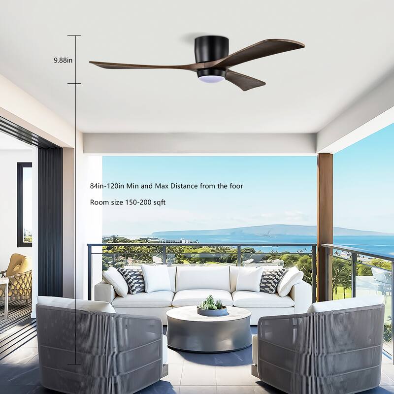 Ceiling Fan with Lights ,3 Wood Blade, 6 Speed Levels Remote Control