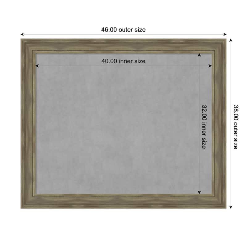 Amanti Art Alexandria Greywash Framed Magnetic Board - Board Size 40x32