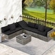 preview thumbnail 2 of 66, EROMMY 6/7 Piece Modular Outdoor Rattan Sofa Set, All-Weather Wicker Patio Furniture with Storage Table, Cushions & Pillows 7 Pcs - Black