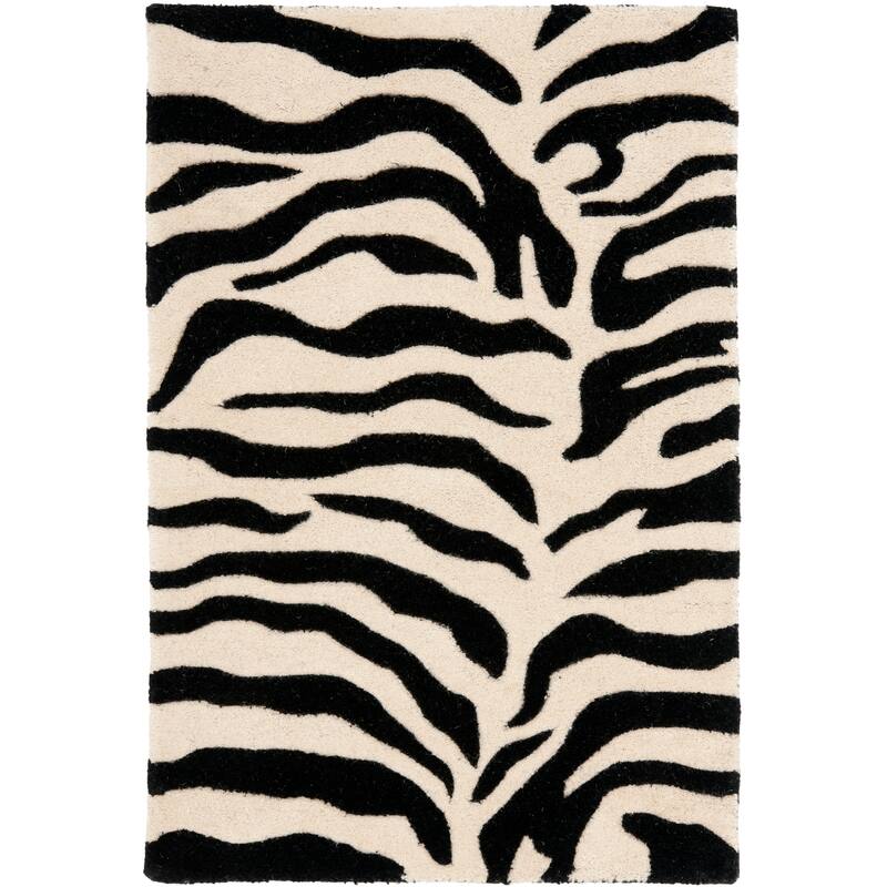 SAFAVIEH Handmade Soho Zejnije Zebra N.Z. Wool Rug