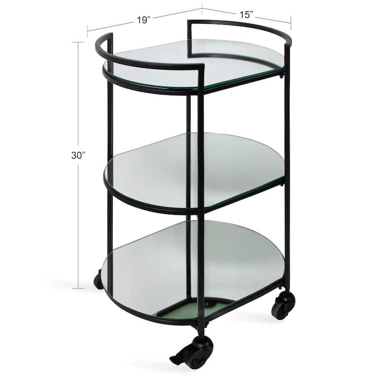 Kate and Laurel Vasseur Metal Bar Cart - 19x15x30