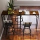 preview thumbnail 9 of 8, HOMCOM 70" Long Bar Table with Charging Station, Industrial Style Rectangular Bar Height Pub Table with Steel Frame.