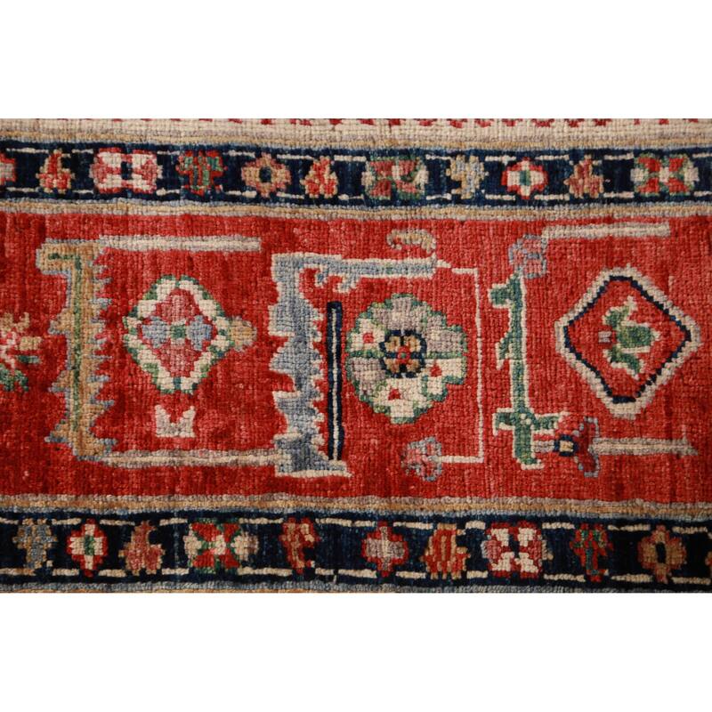Vegetable Dye Heriz Serapi Oriental Rug Hand-Knotted Wool Carpet - 4'1"x 6'8"