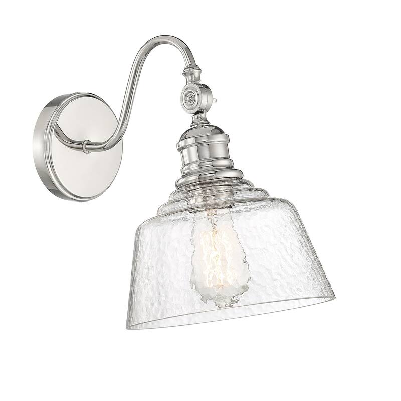 Bellevue SH90092 12" Tall Wall Sconce with Hammered Glass Shade