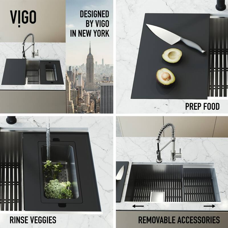 Vigo VG3217K1 Hampton 32" Undermount Single Basin Stainless Steel