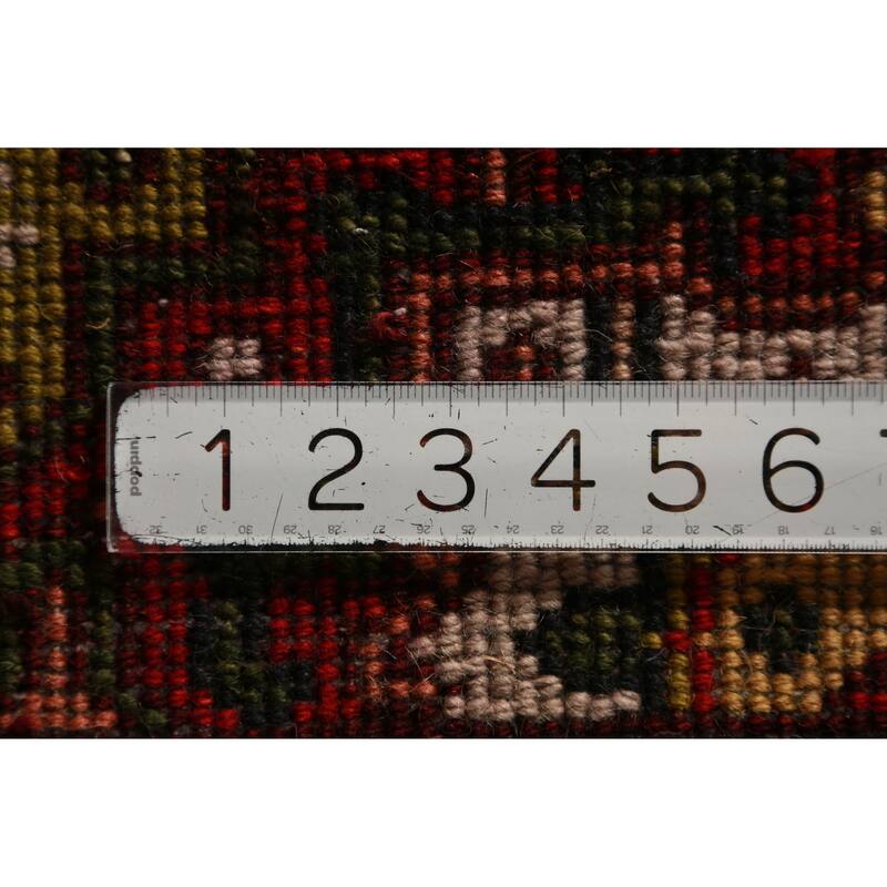 Hand Knotted Oriental 100% Wool Carpet Traditional Geometric Yellow & Gold Heriz (serapi) Runner Rug - 7' 11'' X 2' 7''