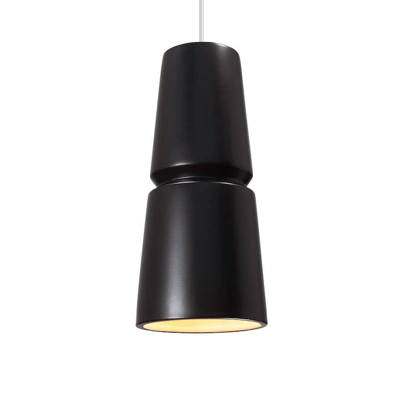 Carson Carrington Salleryd Brushed Nickel Matte Black Shade Pendant - Brushed Nickel, Carbon Matte Black, White