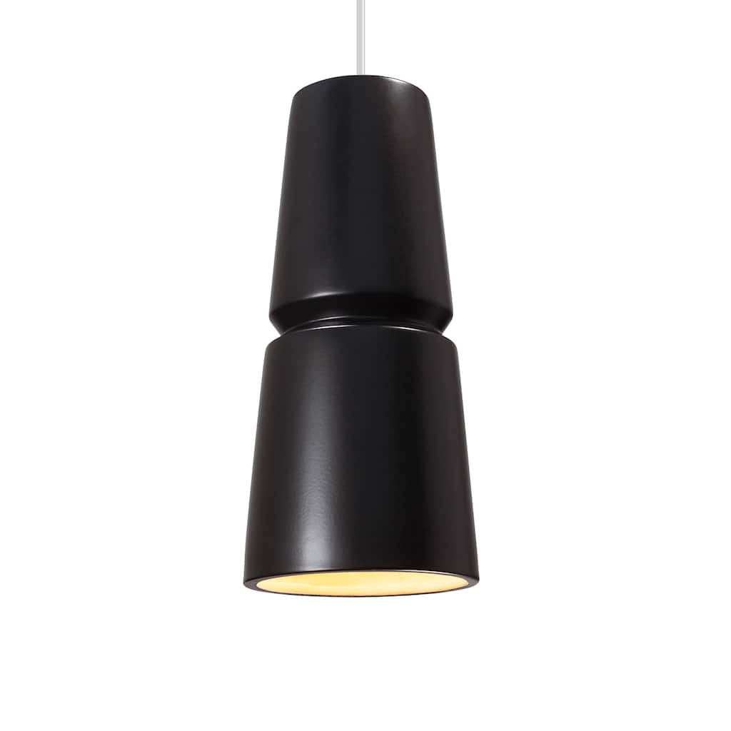 Carson Carrington Salleryd Brushed Nickel Matte Black Shade Pendant - Brushed Nickel, Carbon Matte Black, White
