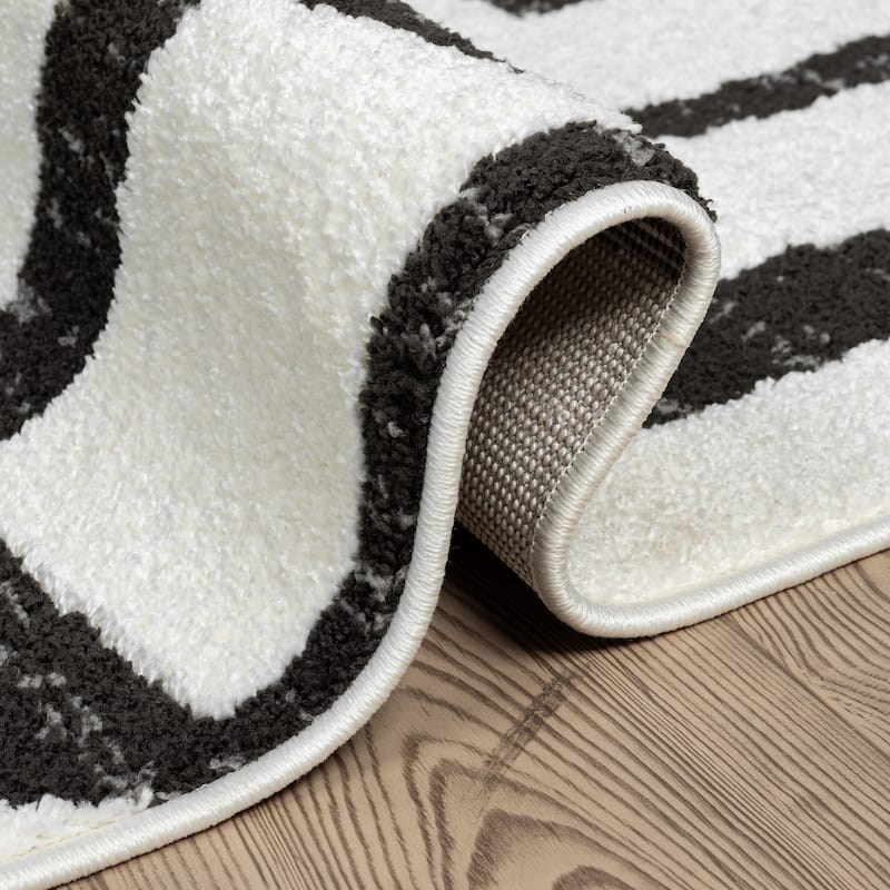 Abani Rugs Nomad Collection NOM130A Cream Grey Box Pattern Geometric Area Rug