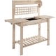 preview thumbnail 2 of 21, Outsunny 39'' x 18'' x 55'' Wood Garden Potting Work Table with Hidden Storage, Sink Basin, & Below Clapboard