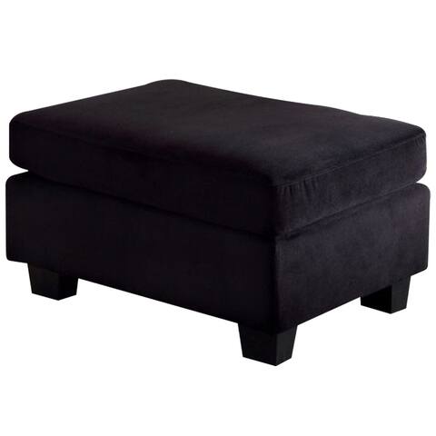 Lomma Contemporary Ottoman, Black Finish