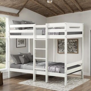 Twin/Twin Bunk Bed with 14+14 Slat System, Easy Assembly