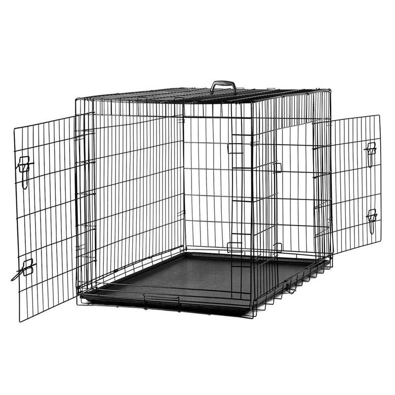 20 to 48 Folding Metal 2 Door Pet Kennel Playpen Dog Crate
