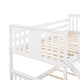 preview thumbnail 10 of 27, Stylish Twin Over Twin Bunk Bed with Slide, Full-length Guardrail and Built-in Ladder, Maximized Space