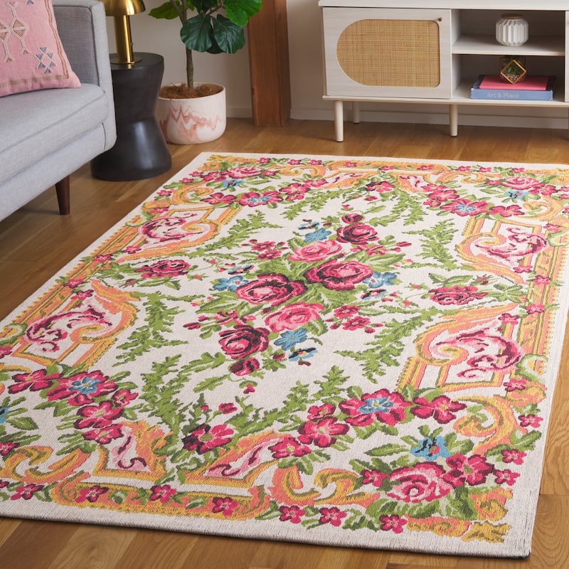 SAFAVIEH Classic Vintage Boho Renstine Oriental Cotton Rug - 4' x 6' - Ivory/Rose