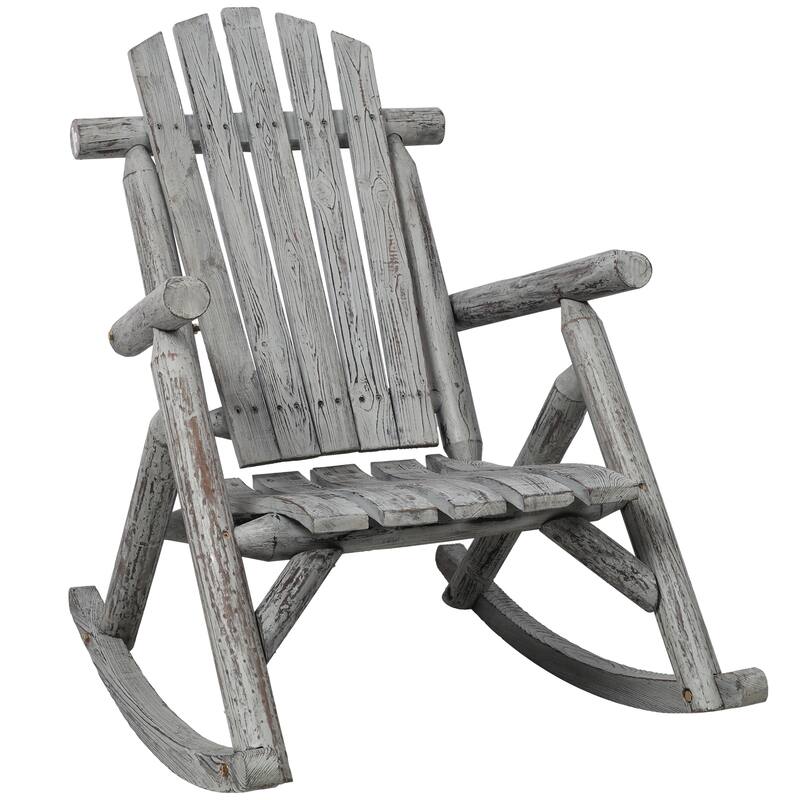 Wooden Porch Rocker Chair,Durable Wooden Porch Rocker Chair,Fir log Rocking Chair,Patio Rockers for Outside,Garde