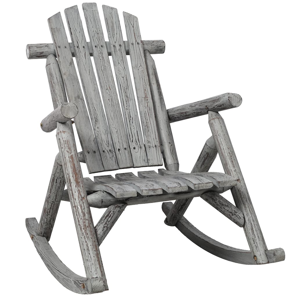 Wooden Porch Rocker Chair,Durable Wooden Porch Rocker Chair,Fir log Rocking Chair,Patio Rockers for Outside,Garde