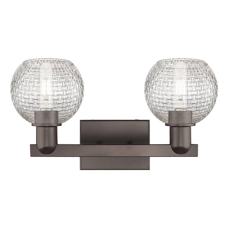 Innovations Lighting Endless Possibilities Arcadia - Athens - 2 Light 17" Basketweave Bath Vanity Light