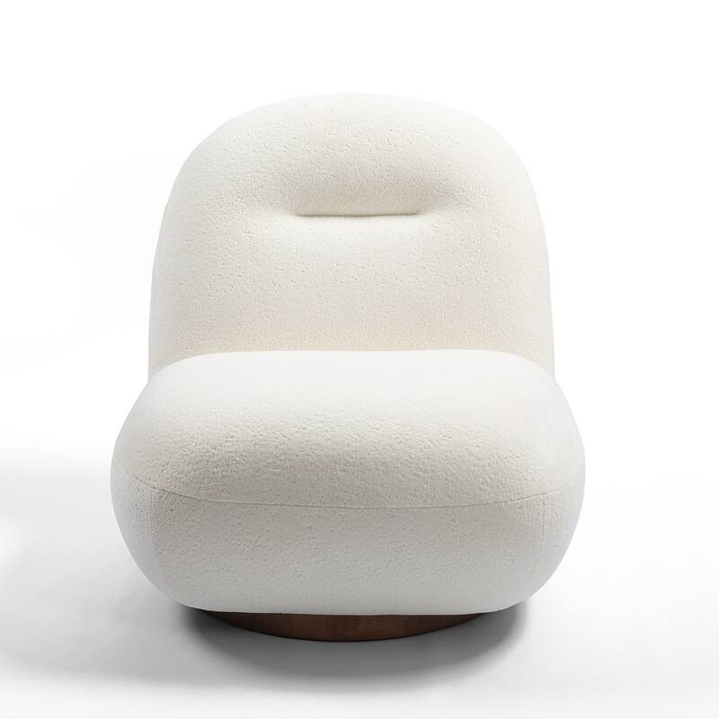 Velvet Swivel Accent Chair with Wood Frame