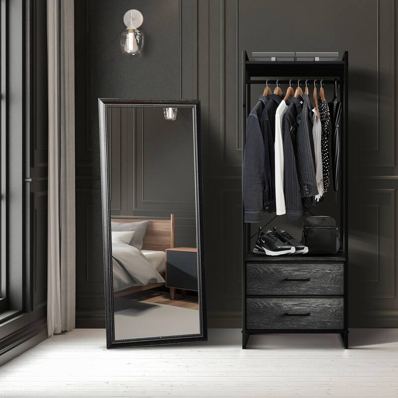 Sorbus 2 Drawer Tall Clothing Rack Storage