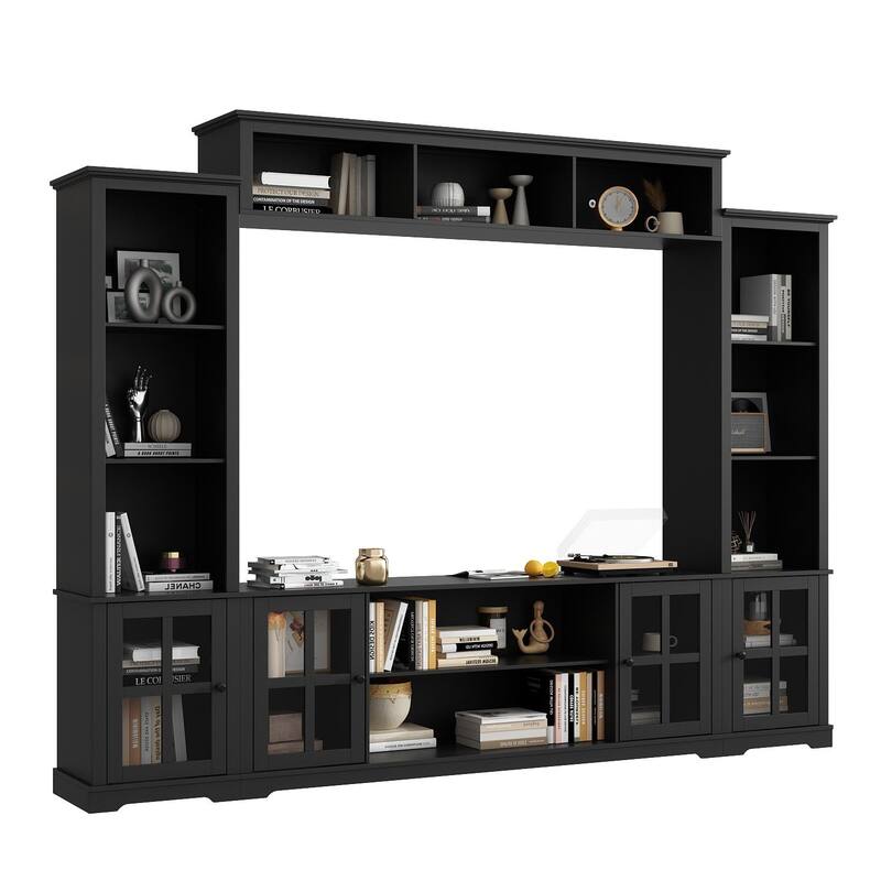Wall Unit Entertainment Center Bookshelves TV Stand Display End Tables