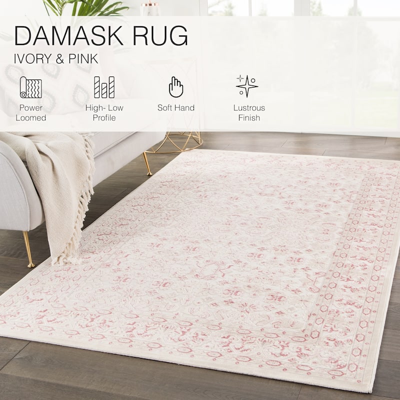 The Curated Nomad Blueberry Butte Damask Area Rug