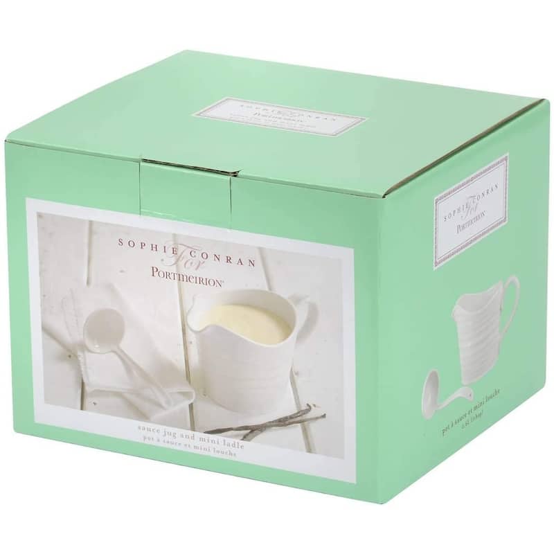 Portmeirion Sophie Conran White Mini Sauce Jug and Ladle Set - 1 Pt