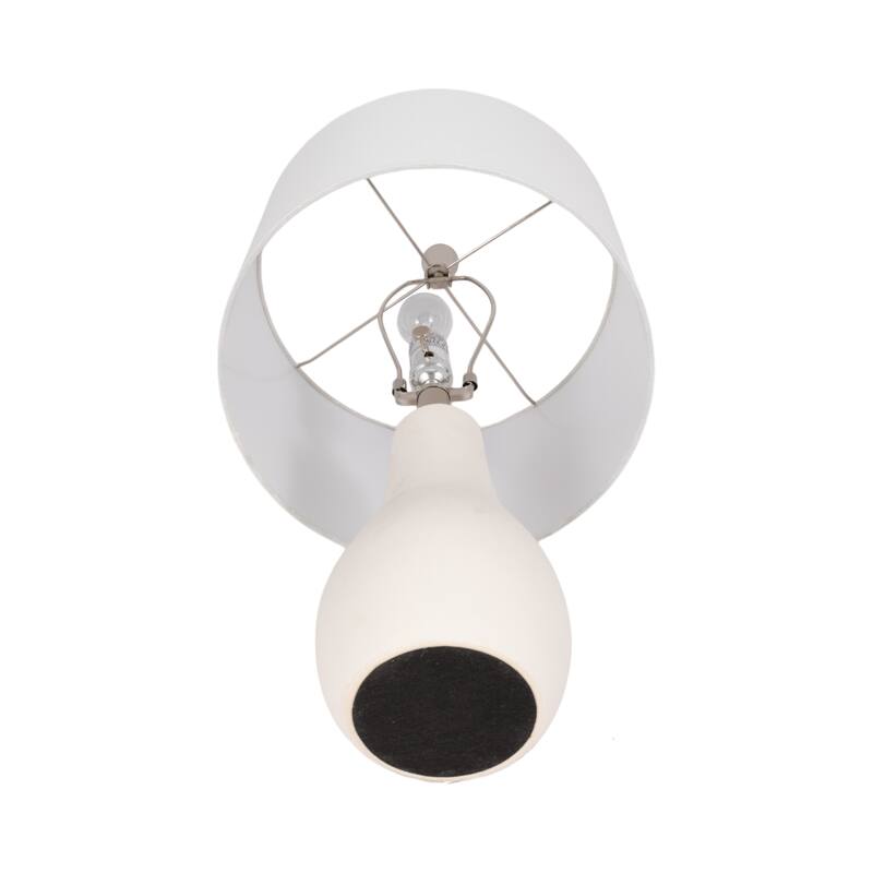 Sagebrook Home Ceramic 24" Table Lamp, White - Stylish Table Lamp for Cozy Evenings, Premium Quality, Set of 2 - 13" x 13" x 24"