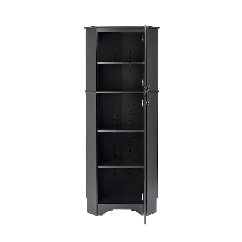 Prepac Elite Winslow Tall 2-Door Corner Storage Cabinet - 29.25"w x 72"h x 18.75"d