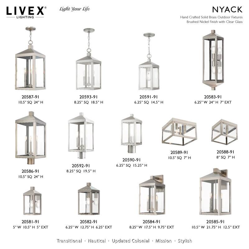 Livex Lighting 3-light Outdoor Post Top Lantern, 20586-91 - 10.5" SQ X 24" H