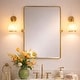 preview thumbnail 152 of 157, TEHOME Woodvale Rectangle Vertical Metal Wall Mirrors 24" x 30" - Brushed Gold