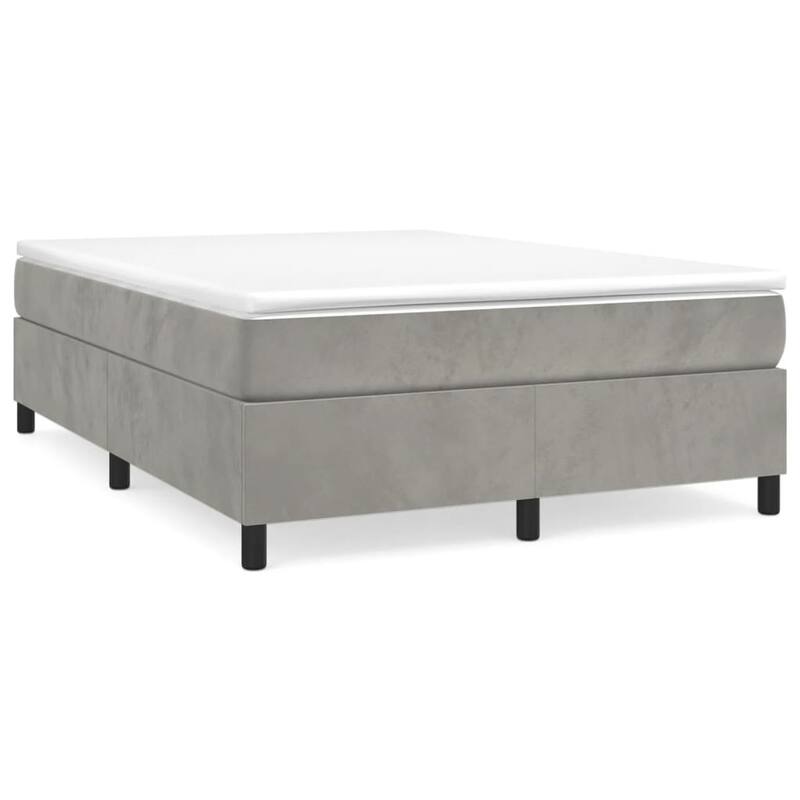 vidaXL Bed Frame Box Spring Platform Bed with Mattress for Bedroom Velvet