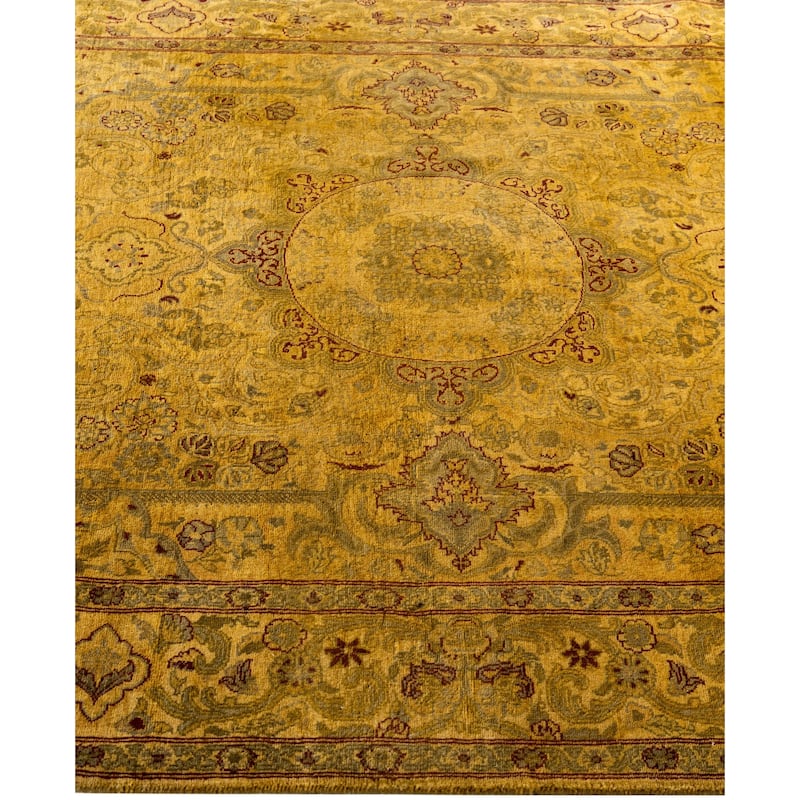 Overdyed One-of-a-Kind Hand-Knotted Area Rug - Yellow - 4' 2" x 6' 3"