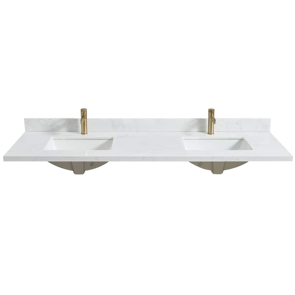 Malaga Composite Stone Vanity Top with White Rectangular Sink