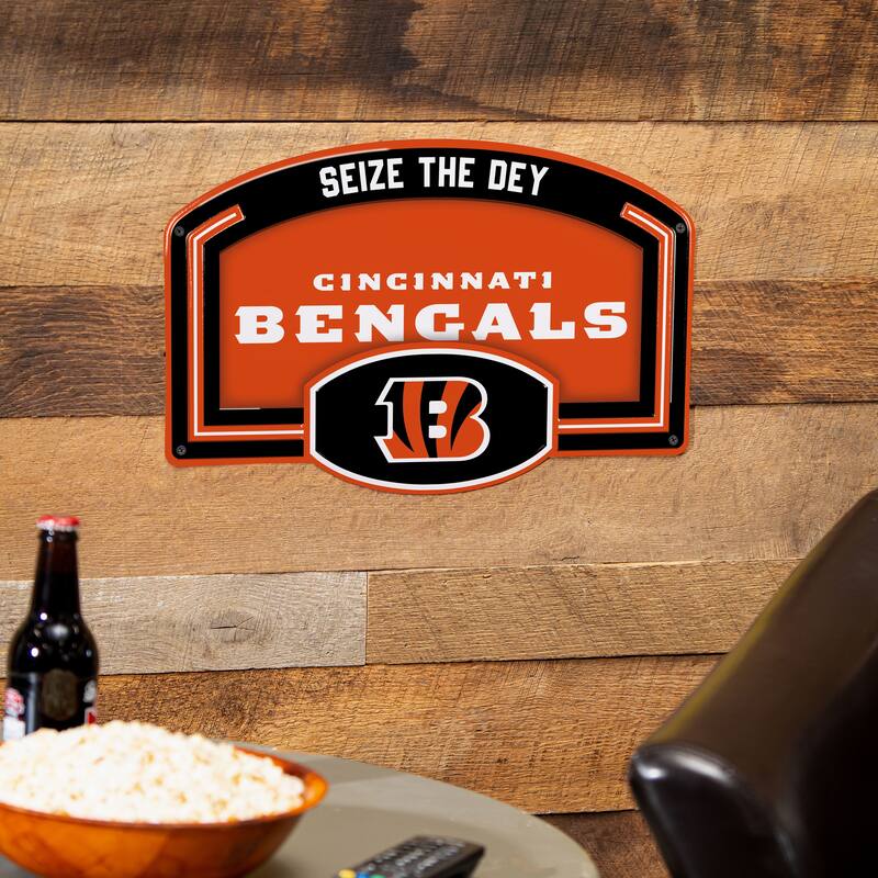 Cincinnati Bengals Embossed Steel Wall Sign, 11" x 17"
