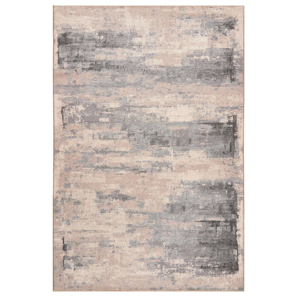 Terra by Obeetee Avalon Brushstrokes Gray Rug