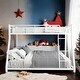 preview thumbnail 2 of 16, Twin Over Full Size Metal Bunk Bed with Removable Stairs White